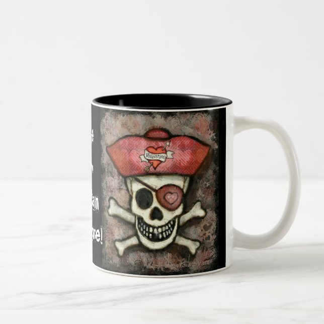 Em Dois Tons Caneca de café do pirata dos namorados (Direita)