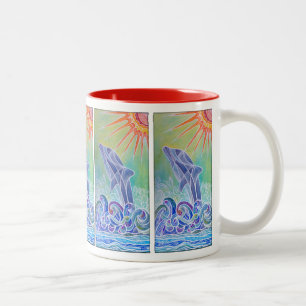 Em Dois Tons Caneca de café do prazer do golfinho