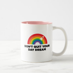 Em Dois Tons Caneca de café do rosa de arco-íris de DQYDD