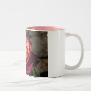 Em Dois Tons Caneca de café do rosa roxo e amarelo