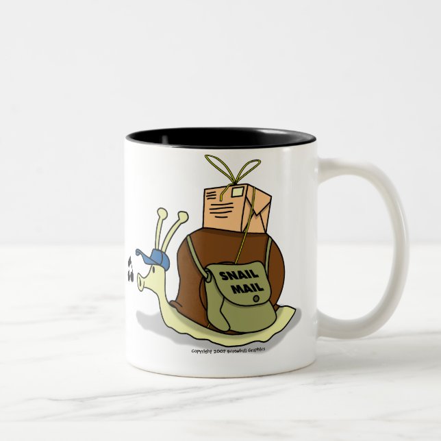 Em Dois Tons Caneca de café do snail mail (Direita)