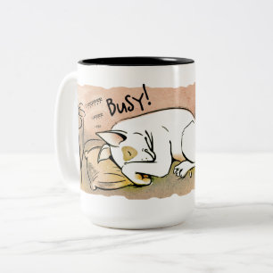 Em Dois Tons Caneca de café do sono bull terrier