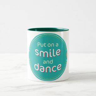 Em Dois Tons Caneca de café do sorriso e da dança