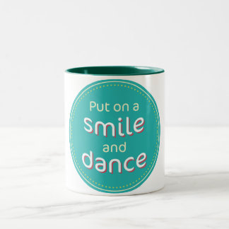 Em Dois Tons Caneca de café do sorriso e da dança