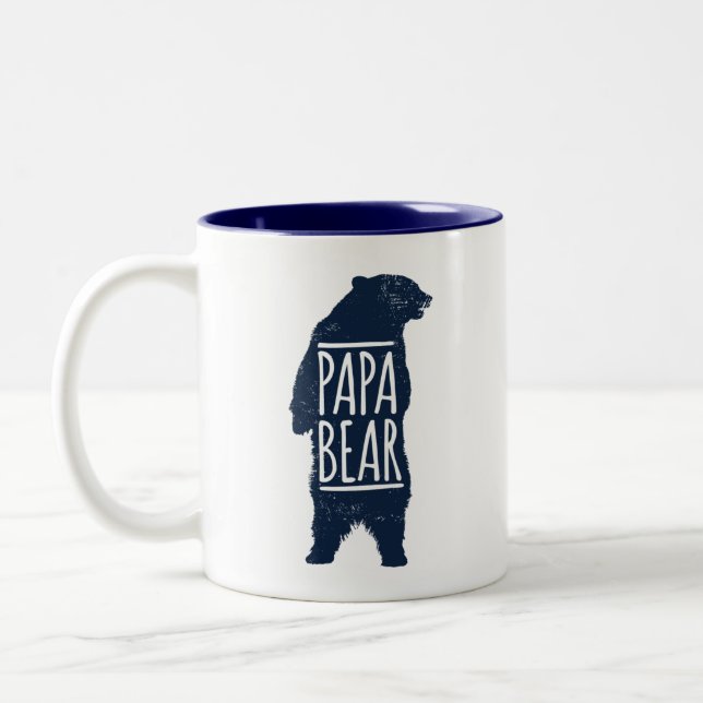 Em Dois Tons Caneca de café do urso da papá (Esquerda)