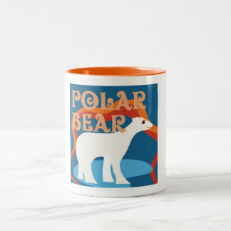 Em Dois Tons Caneca de café do urso polar do desenhista