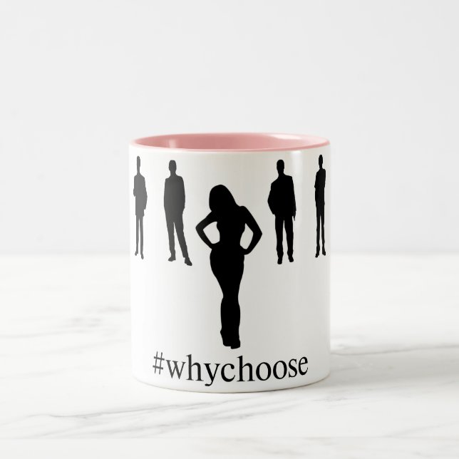 Em Dois Tons Caneca de café do #WhyChoose (Centro)
