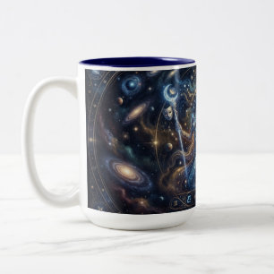 Em Dois Tons Caneca de Café do Zodíaco Gêmeos