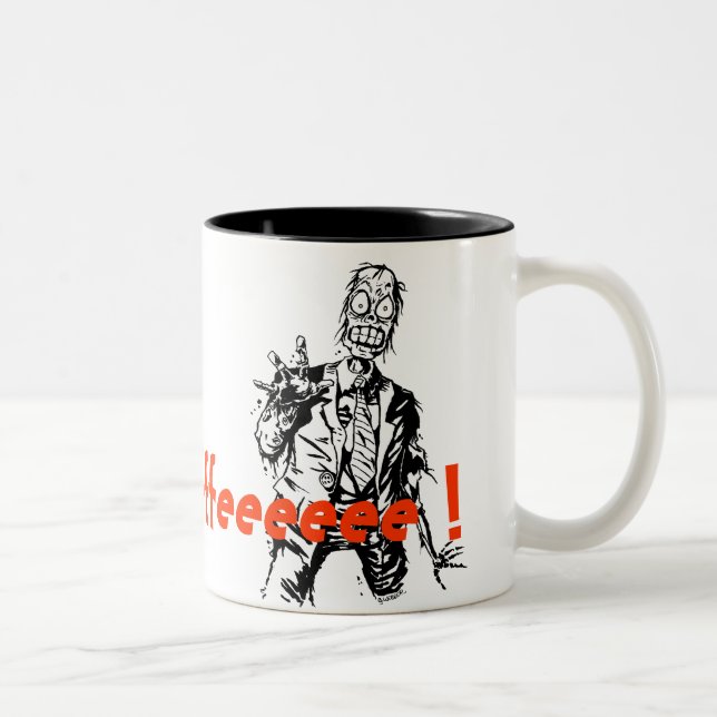 Em Dois Tons Caneca de café do zombi de Shambling (Direita)