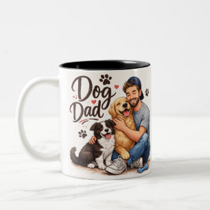 Em Dois Tons Caneca de café Dog Dad - Presente perfeito para am