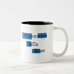 Em Dois Tons Caneca de café dos azuis do delta de Mississippi