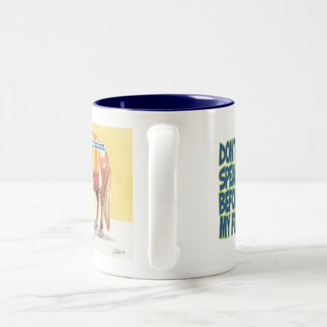 Em Dois Tons Caneca de café dos desenhos animados do cavalo (Alça)