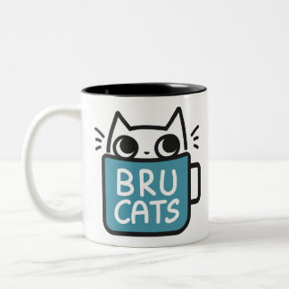 Em Dois Tons Caneca de café dos gatos de Bru