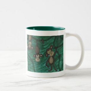 Em Dois Tons Caneca de café dos macacos