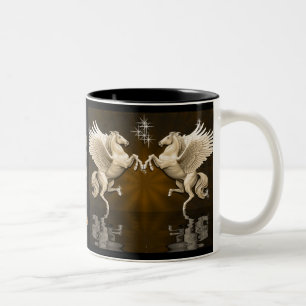 Em Dois Tons Caneca de café Dourado das reflexões de Pegasus