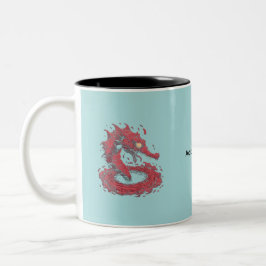 Em Dois Tons Caneca de Café Dragão do Mar Vermelho