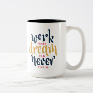 Em Dois Tons Caneca de café dura do trabalho grande ideal
