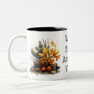Em Dois Tons Caneca de Café Elegante de Outono com Duas Cores