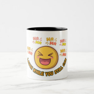 Em Dois Tons Caneca de Café Emoji de Riso