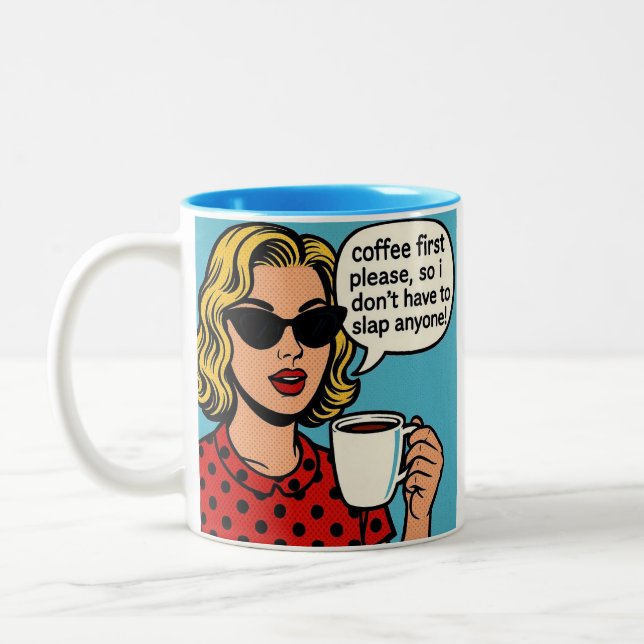 Em Dois Tons Caneca de café engraçada  (Esquerda)