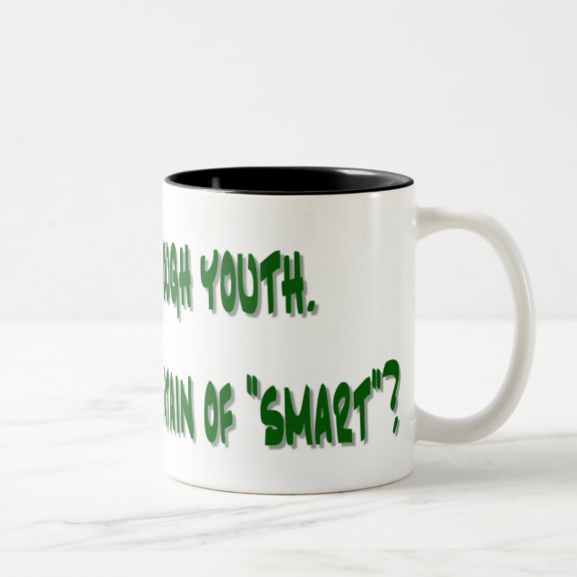 Em Dois Tons Caneca de café engraçada com dizer (Direita)