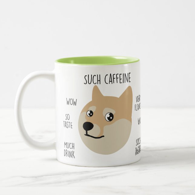 Em Dois Tons Caneca de café engraçada de Meme do "Doge" (Esquerda)