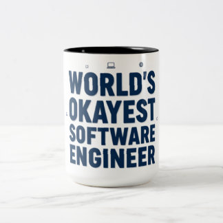 Em Dois Tons Caneca de Café Engraçada de Software Engineer Medi