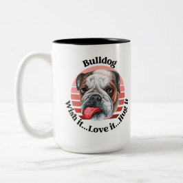 Em Dois Tons Caneca de café engraçada do Bulldog Two-Tone
