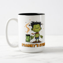 Caneca de café engraçada do monstro de Franky Stei