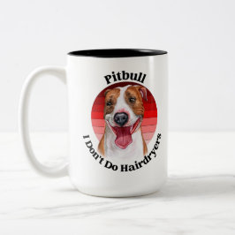 Em Dois Tons Caneca de café engraçada do Pitbull Two-Tone