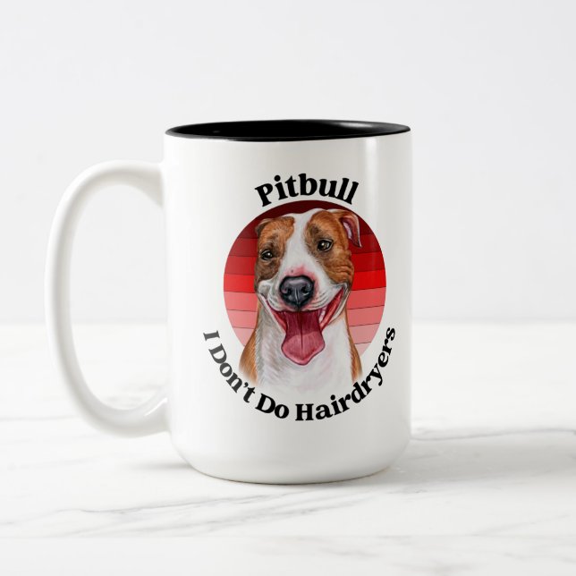 Em Dois Tons Caneca de café engraçada do Pitbull Two-Tone (Esquerda)