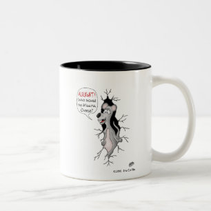 Em Dois Tons Caneca de café engraçada: Quem moveu meu queijo?