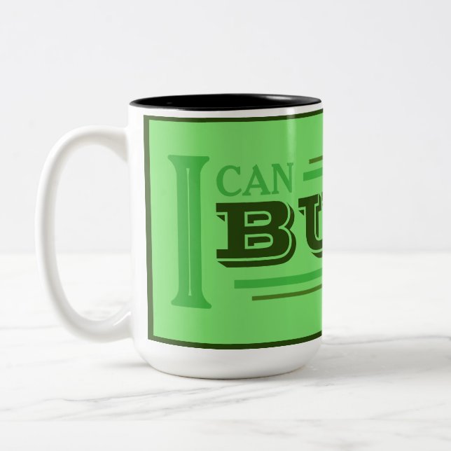 Em Dois Tons Caneca de Café Eu Posso Construir (Verde) (Esquerda)