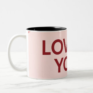 Em Dois Tons Caneca de café "EU TE AMO"