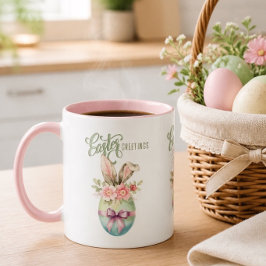 Em Dois Tons Caneca de Café Feliz Páscoa