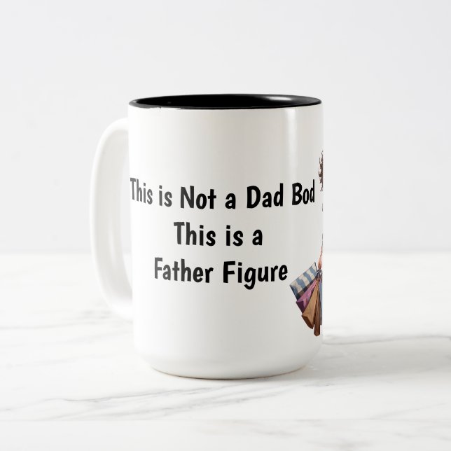 Em Dois Tons Caneca de Café "Figura Paterna" para Pai Engraçado (Frente Esquerda)