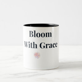 Em Dois Tons Caneca de Café Floral Bloom With Grace