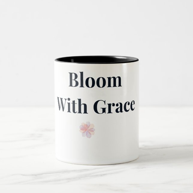 Em Dois Tons Caneca de Café Floral Bloom With Grace (Centro)