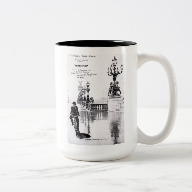 Em Dois Tons Caneca de café francesa ZermenoGallery.com da arte (Direita)