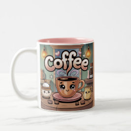 Em Dois Tons Caneca de Café Fumegante Rosa Charmosa de Duas Cor