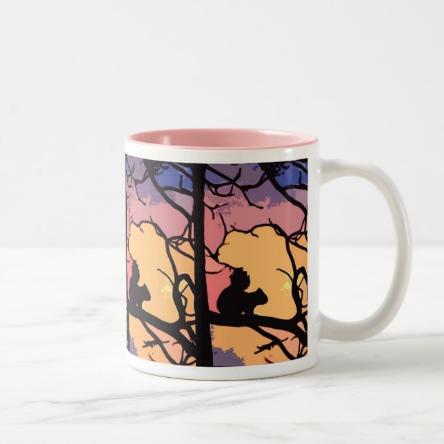 Em Dois Tons Caneca de café Funky do esquilo (Direita)