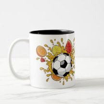 Caneca de Café Funny Soccer Fruit Splash