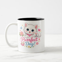 Caneca de Café Gatinho Fofo Dia Perfeito