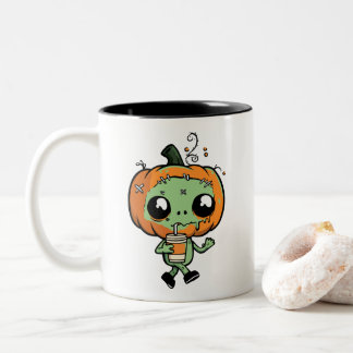 Em Dois Tons Caneca de Café Gelado com Abóbora Kawaii Zumbi Fof