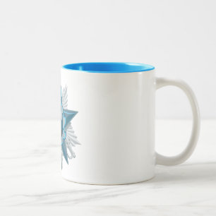 Em Dois Tons Caneca de café gelado da estada (interior azul)