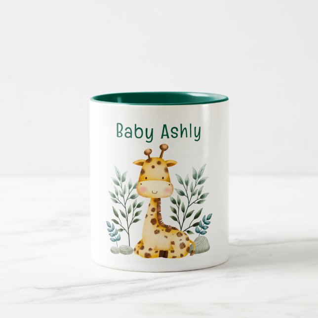 Em Dois Tons Caneca de Café Girafa Laranja Com Nome da Beleza M (Centro)