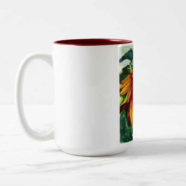 Em Dois Tons Caneca de café girassol (Esquerda)