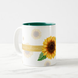 Em Dois Tons Caneca de Café Girassol "Enfrente o sol"