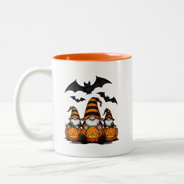 Em Dois Tons Caneca de Café Gnome de Halloween (Esquerda)