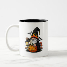 Em Dois Tons Caneca de Café Gnome de Halloween
